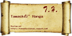 Tamaskó Hanga névjegykártya